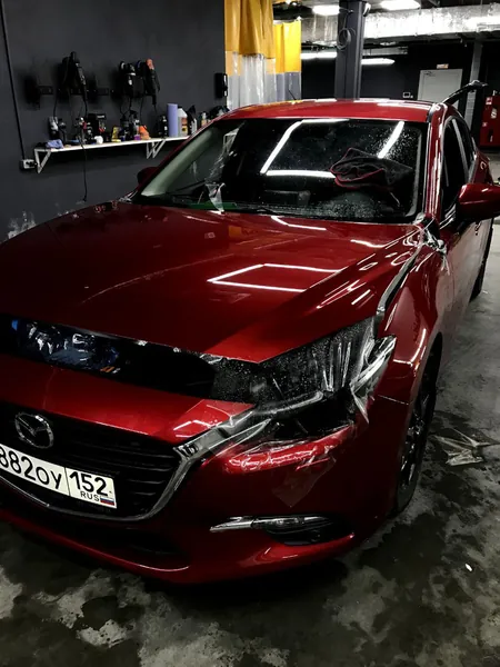 Оклейка капота + фары Mazda 3, фото 2